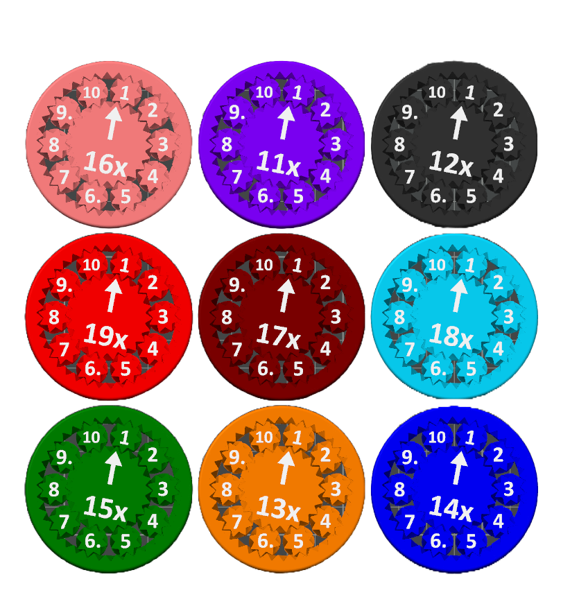 Custom Math Fidget Spinner Sets Multiplication and Divison - 2-100