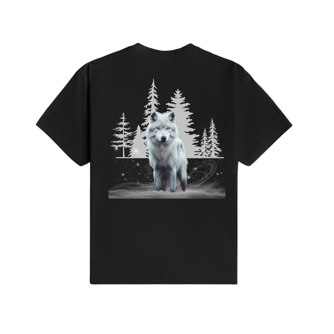 White Arctic Wolf in Autumn Forest T-Shirt