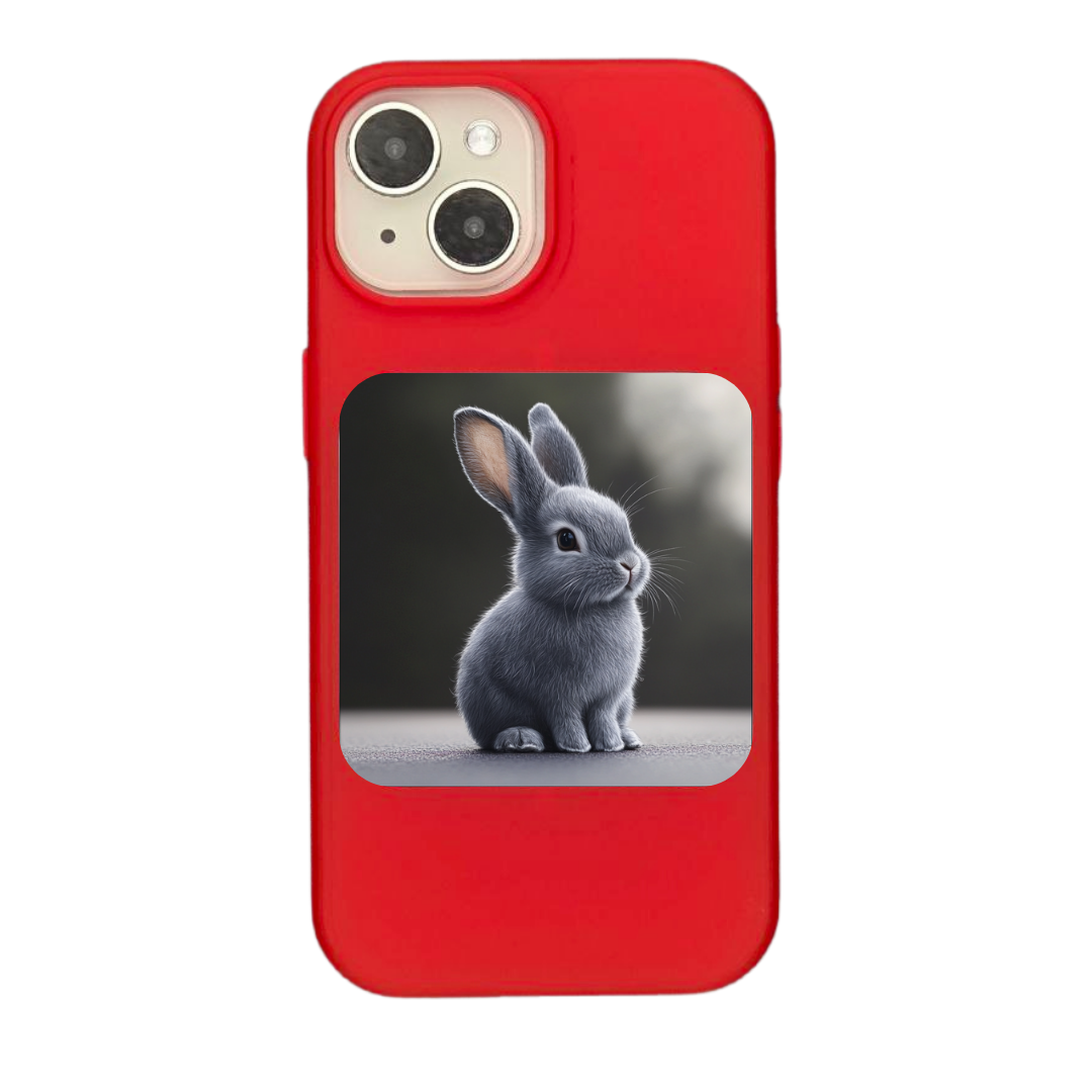 Whimsical Gray Bunny Charm Phone Case