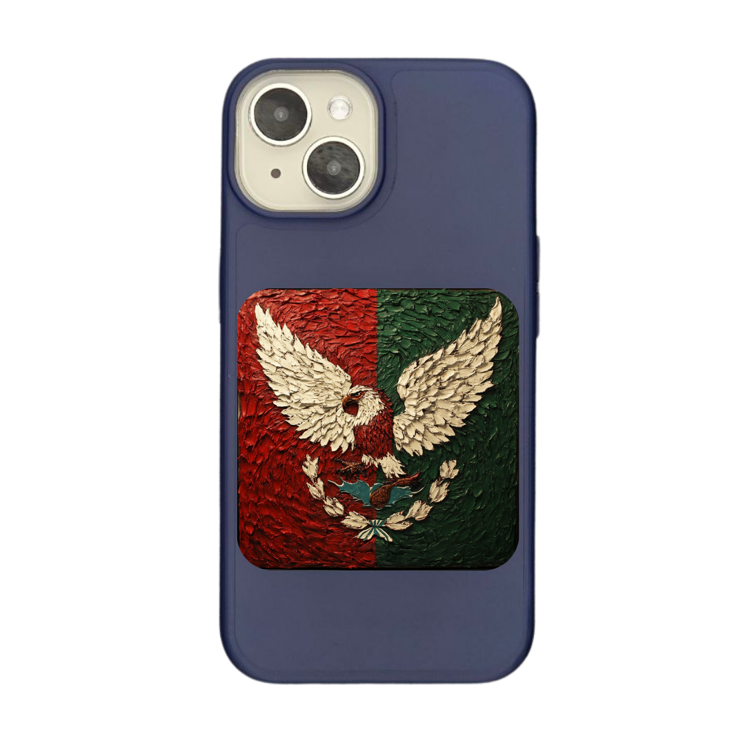 Mexico Flag - Textured Artwork with National Eagle and Symbols Phone Case