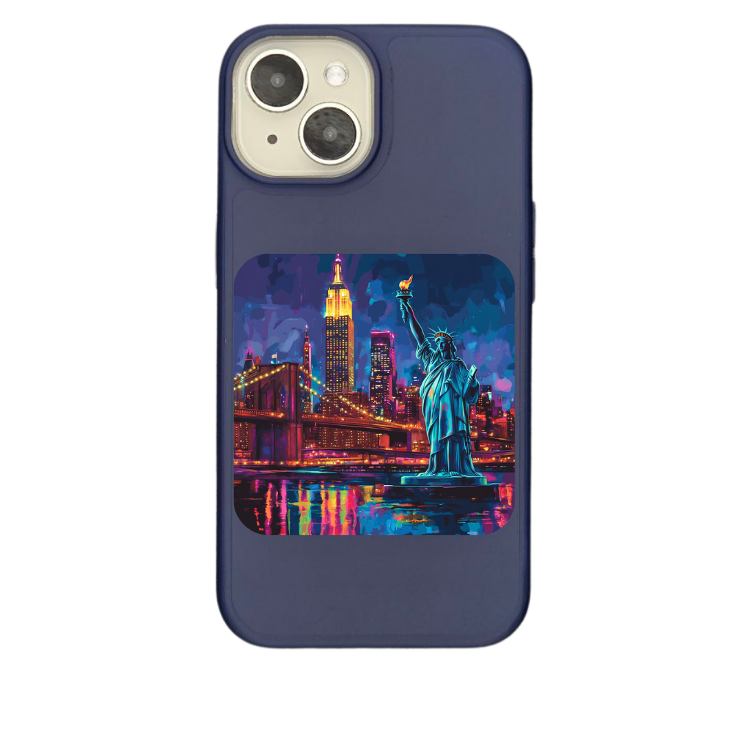 New York City: Iconic Skyline with Statue of Liberty & Empire State Building Phone Case