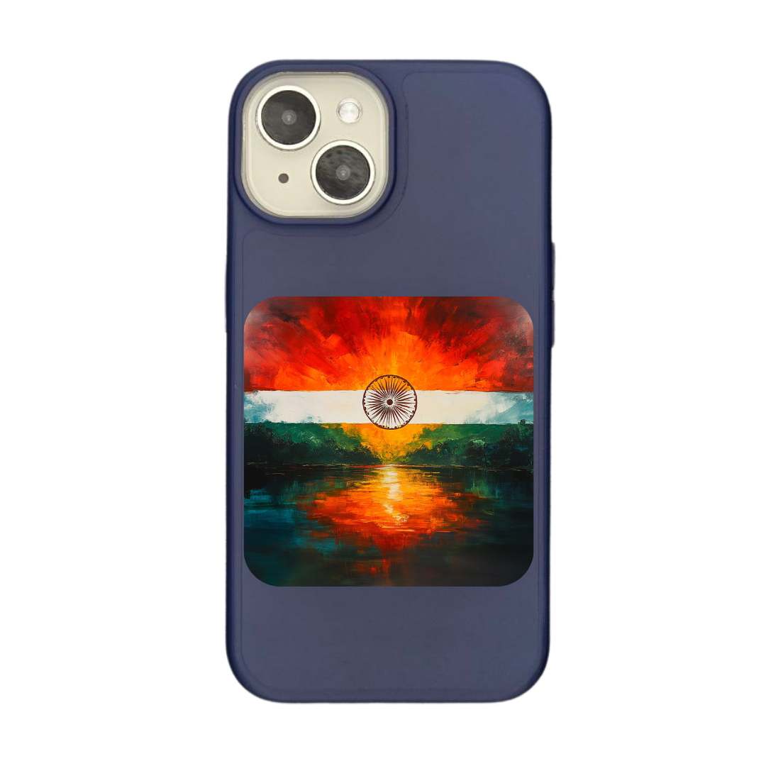 India Flag with Sunrise Reflection Phone Case