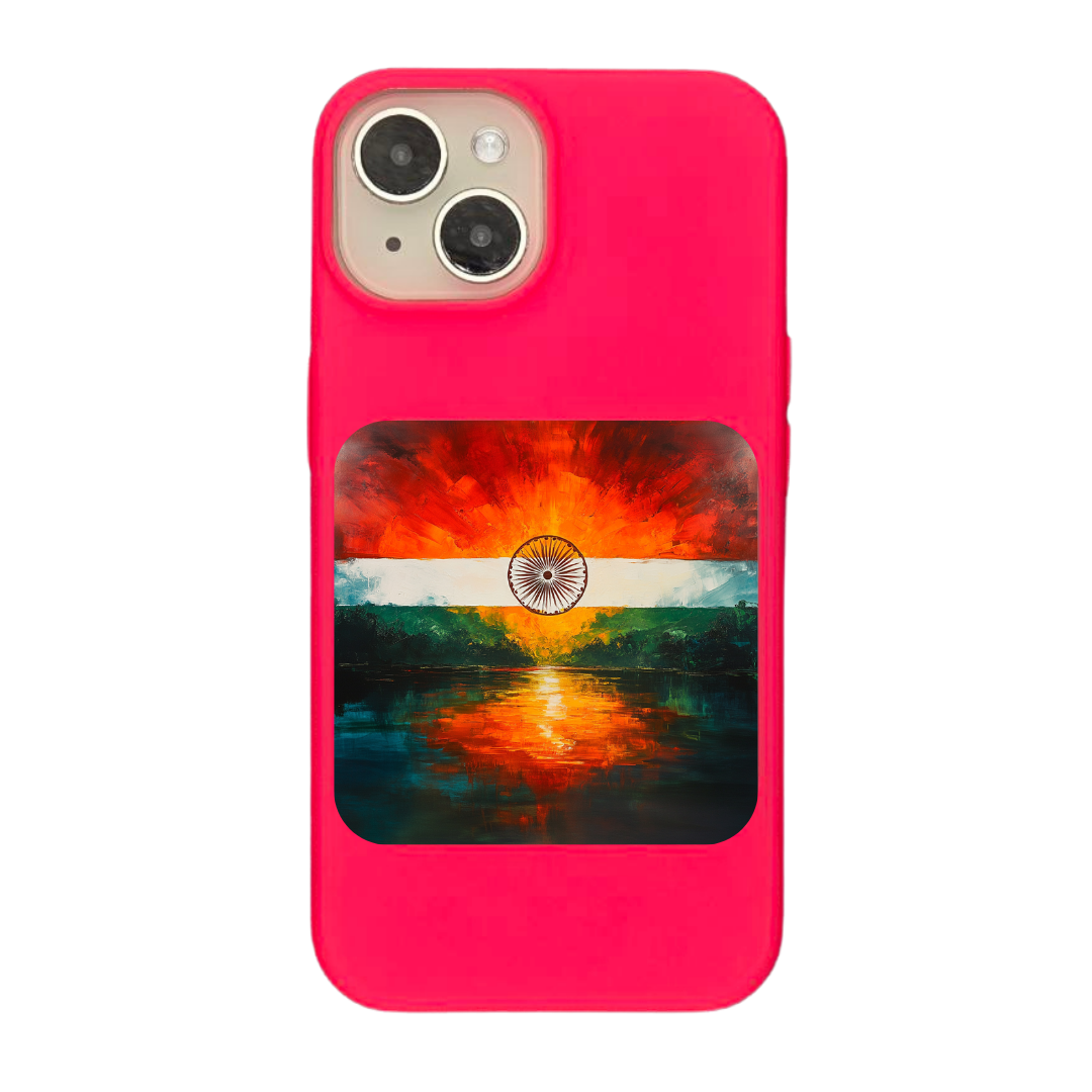 India Flag with Sunrise Reflection Phone Case