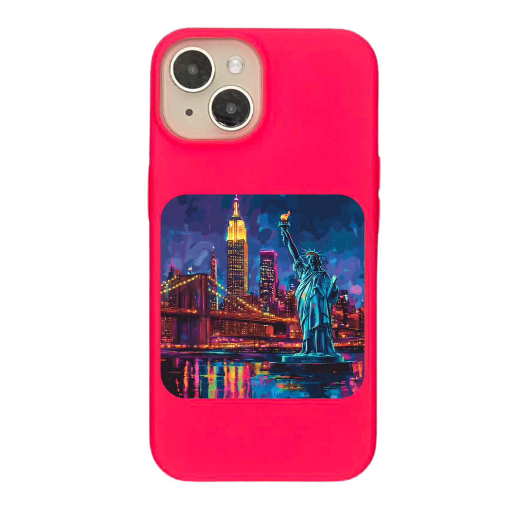 New York City: Iconic Skyline with Statue of Liberty & Empire State Building Phone Case
