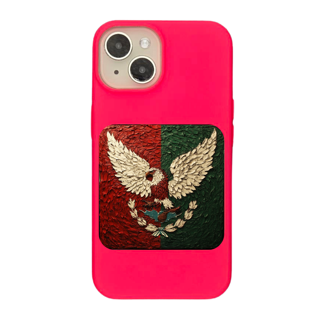 Mexico Flag - Textured Artwork with National Eagle and Symbols Phone Case