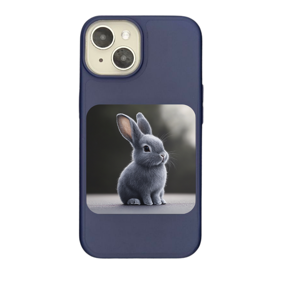 Whimsical Gray Bunny Charm Phone Case