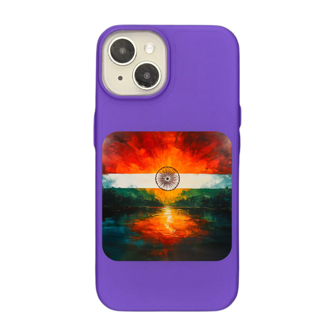 India Flag with Sunrise Reflection Phone Case