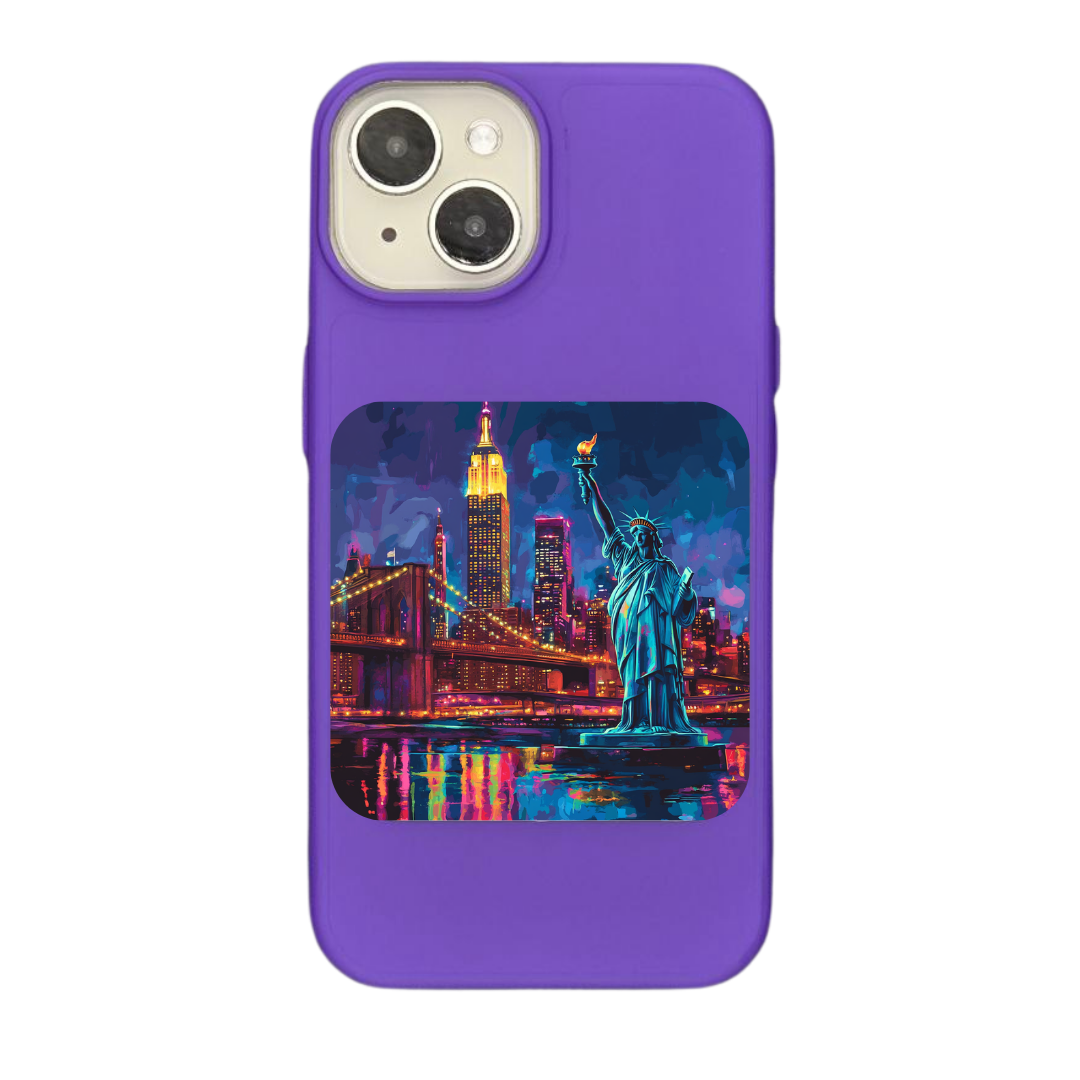 New York City: Iconic Skyline with Statue of Liberty & Empire State Building Phone Case