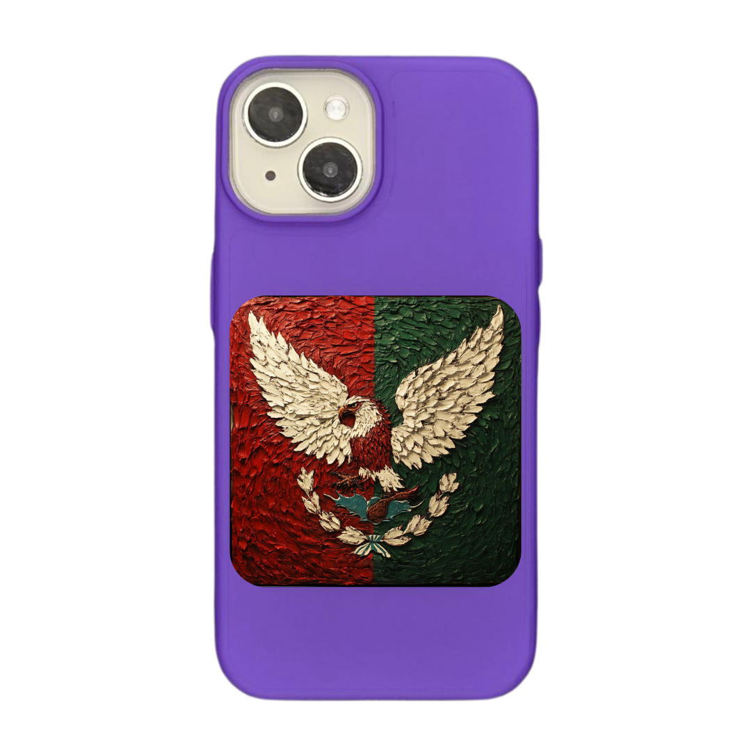 Mexico Flag - Textured Artwork with National Eagle and Symbols Phone Case