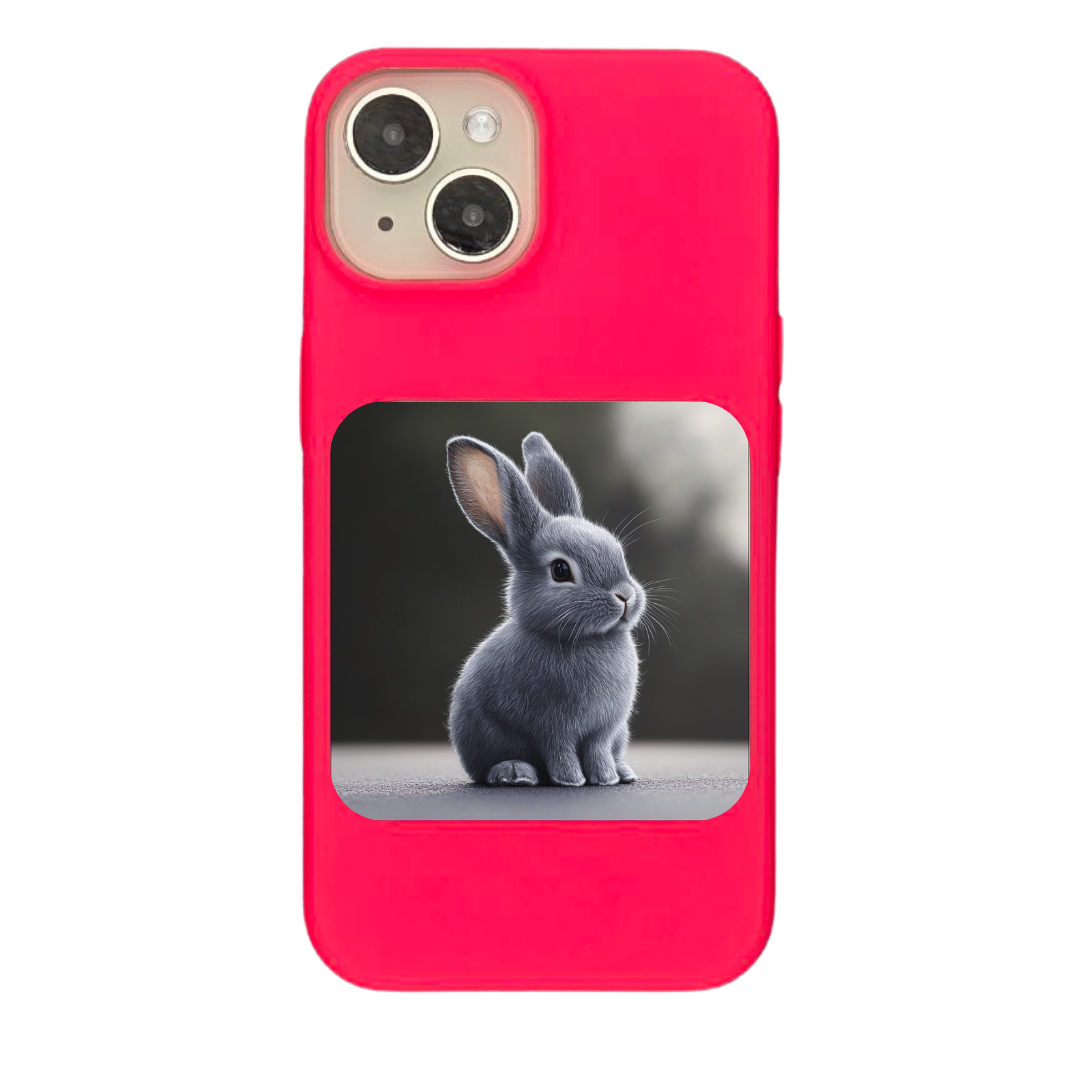 Whimsical Gray Bunny Charm Phone Case