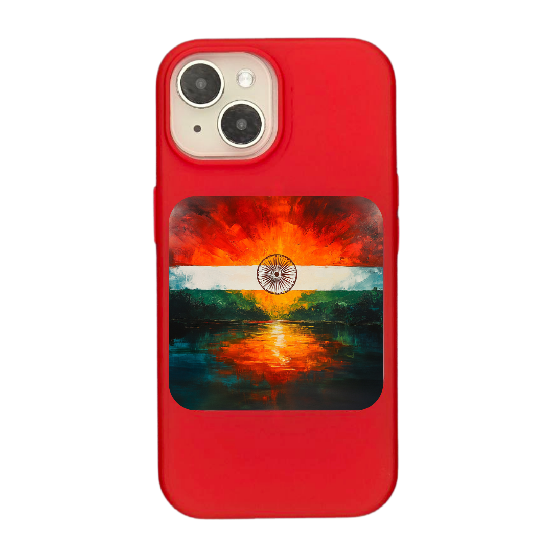 India Flag with Sunrise Reflection Phone Case