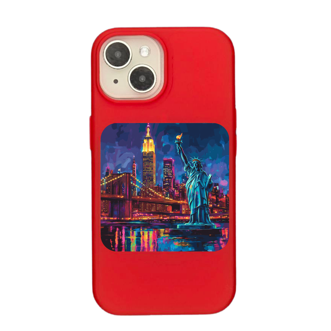New York City: Iconic Skyline with Statue of Liberty & Empire State Building Phone Case