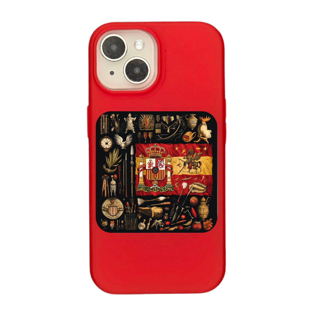 Spanish Heritage Flag - Vintage Art with Royal Symbols and Artifacts Phone Case