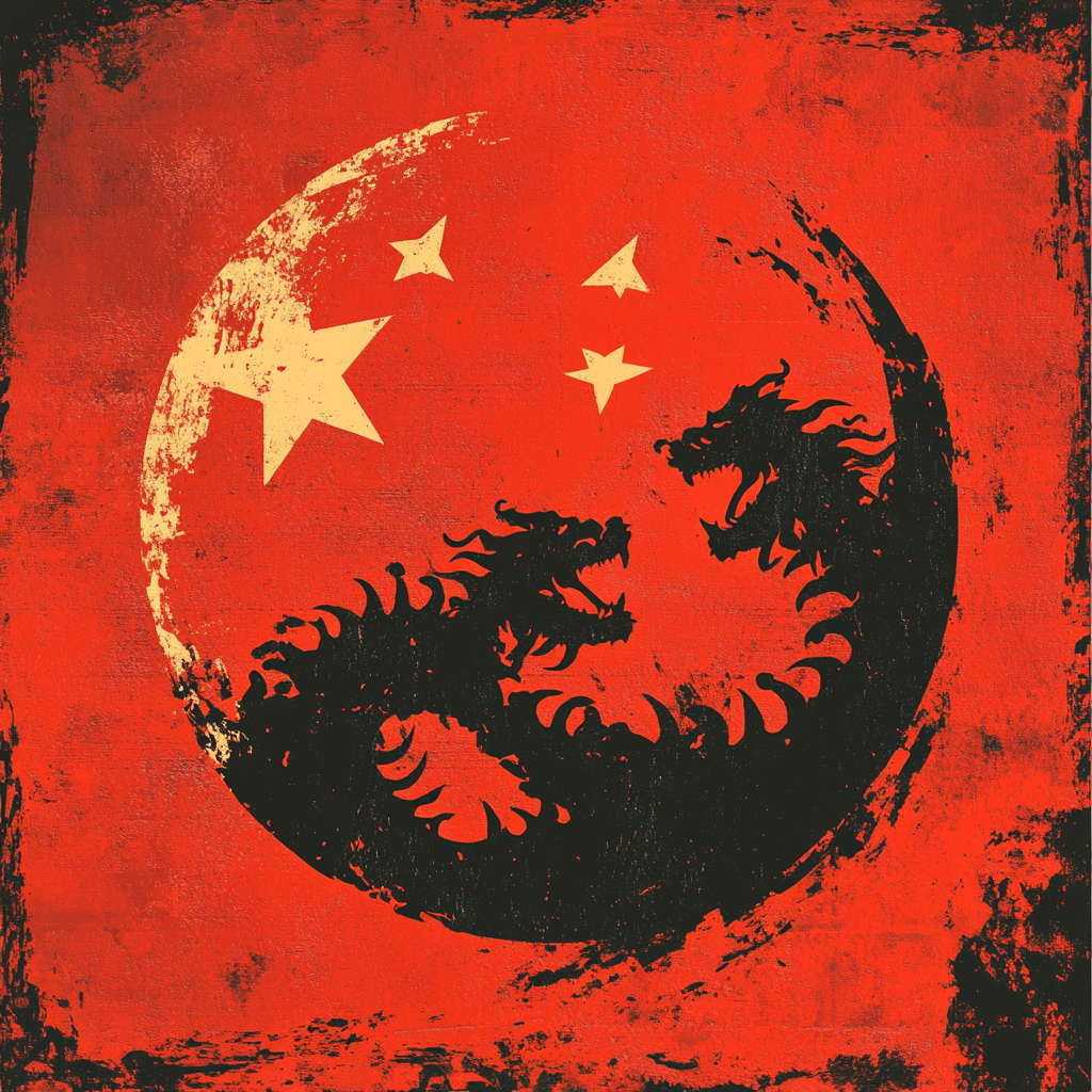 Chinese Flag - Artistic Dragon Emblem with Star Accents Phone Case