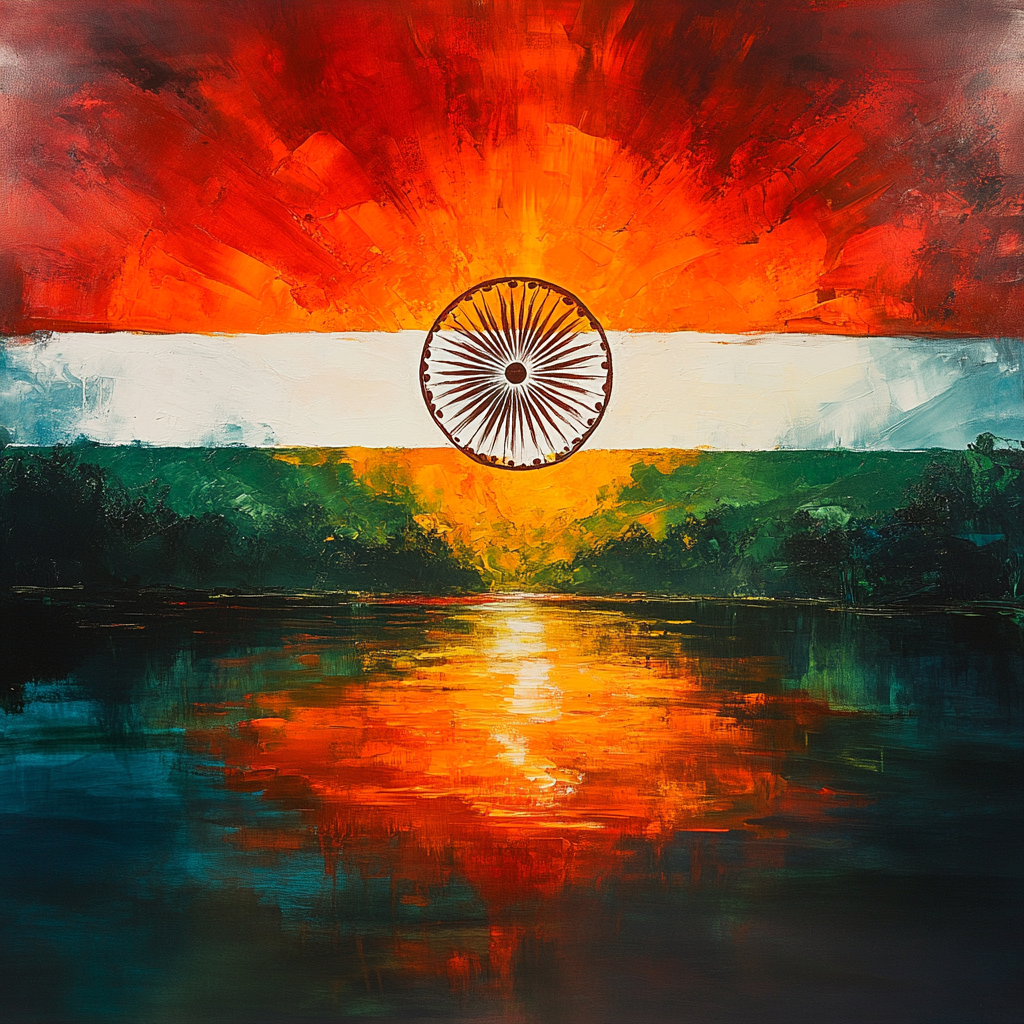 India Flag with Sunrise Reflection Phone Case