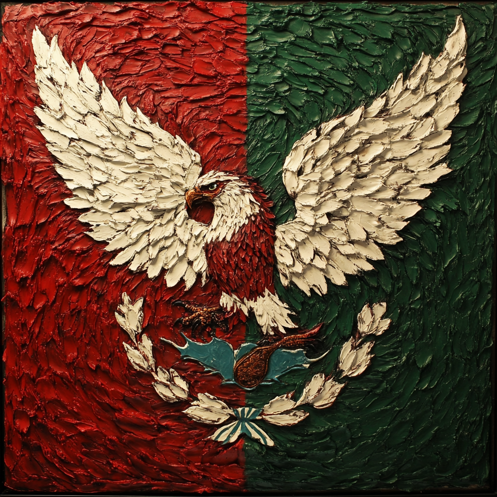 Mexico Flag - Textured Artwork with National Eagle and Symbols Phone Case