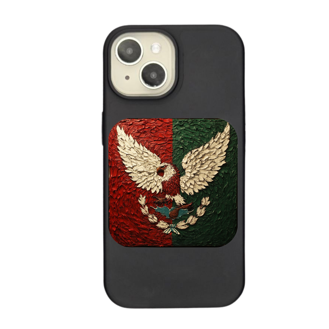 Mexico Flag - Textured Artwork with National Eagle and Symbols Phone Case