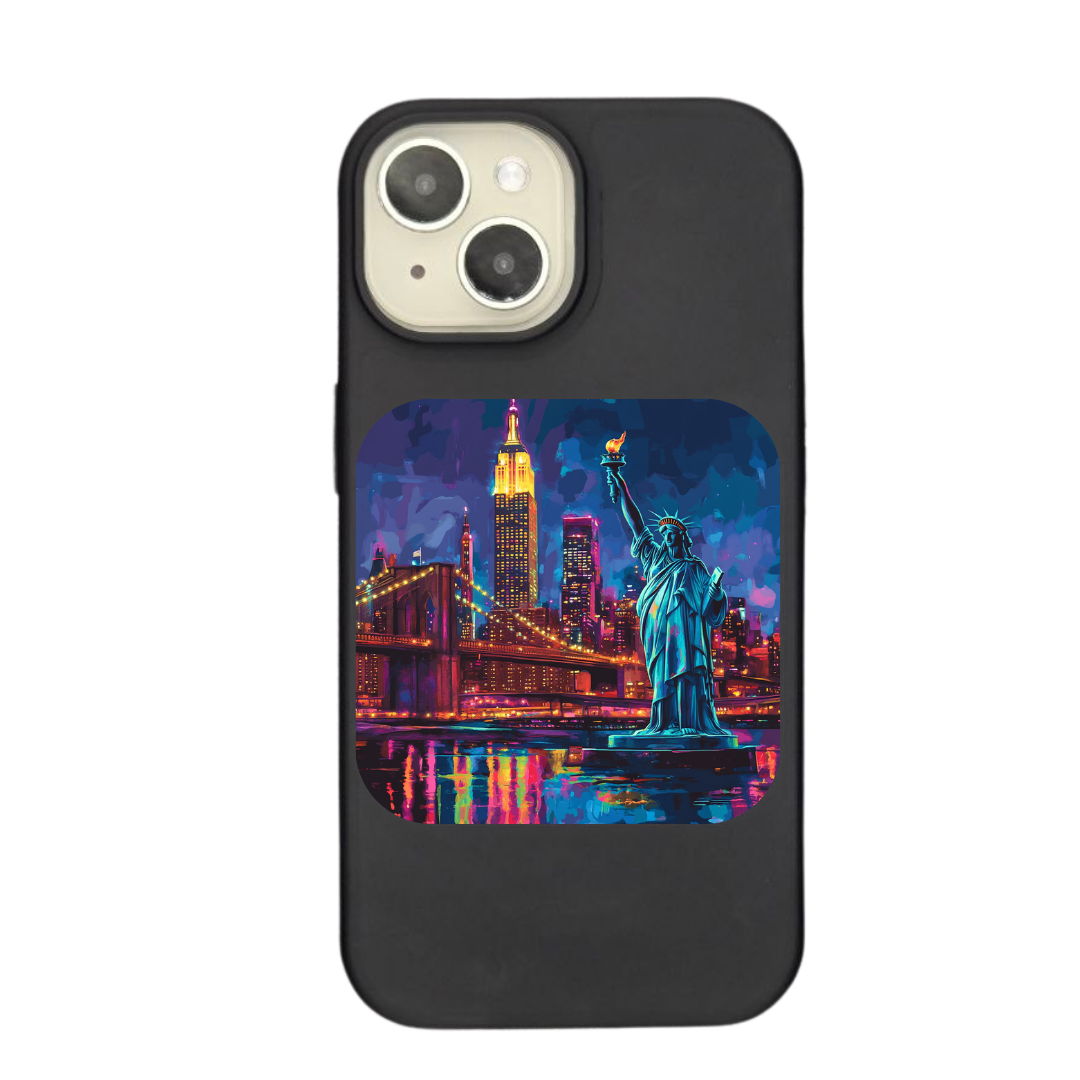 New York City: Iconic Skyline with Statue of Liberty & Empire State Building Phone Case