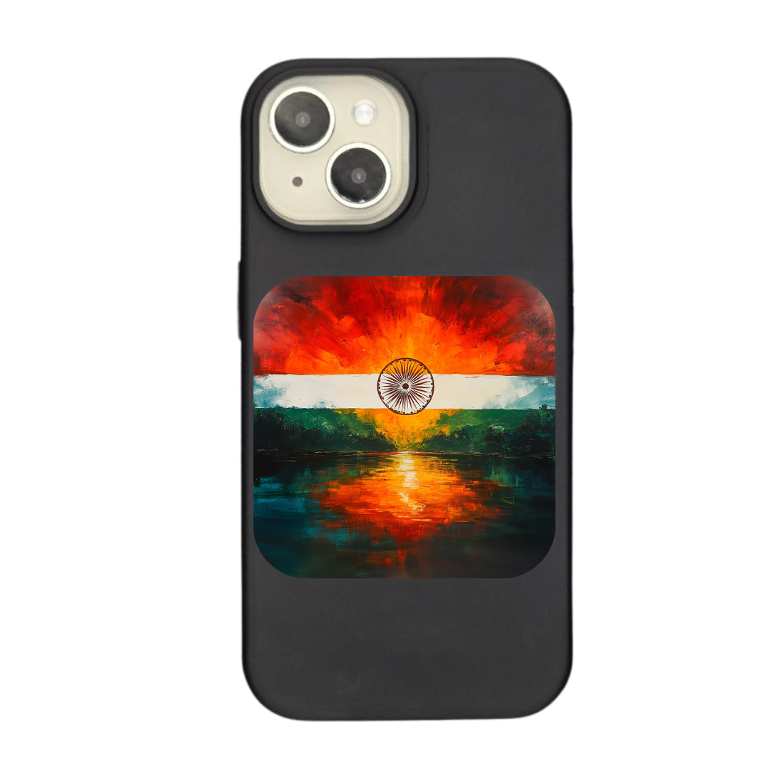 India Flag with Sunrise Reflection Phone Case