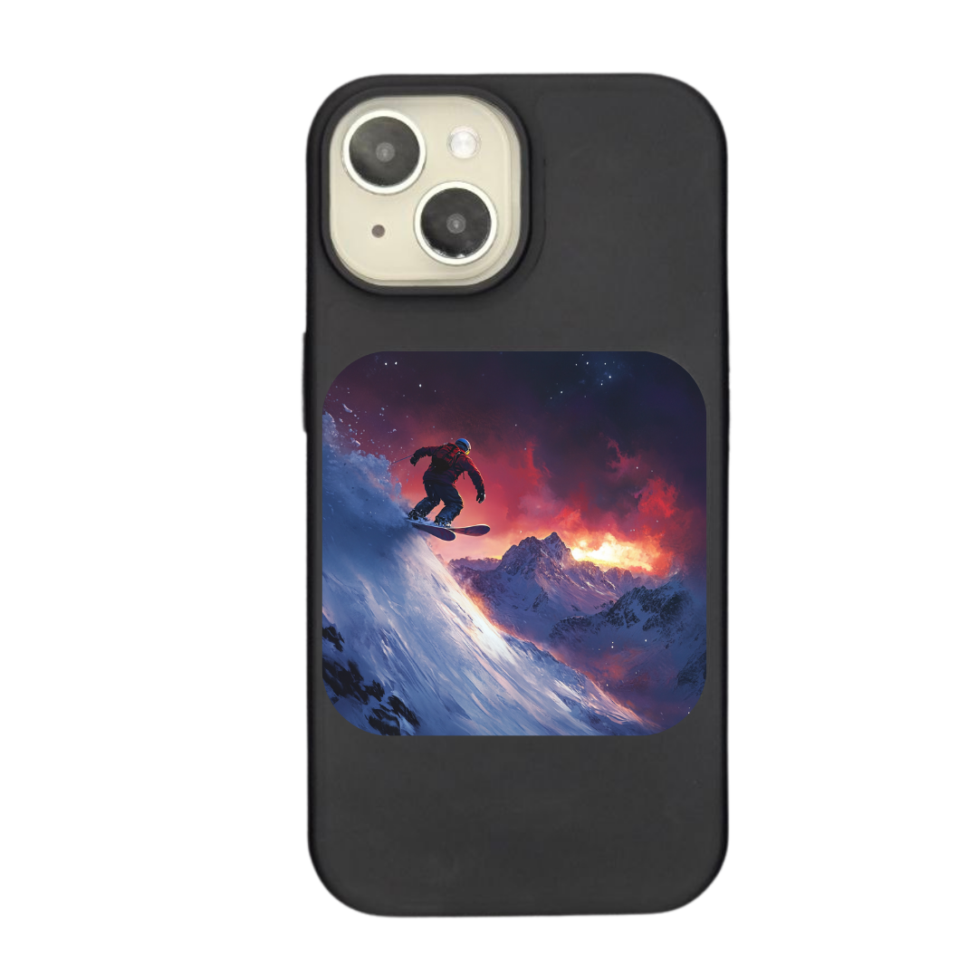 Epic Descent: Snowboarding in the Mountains Phone Case
