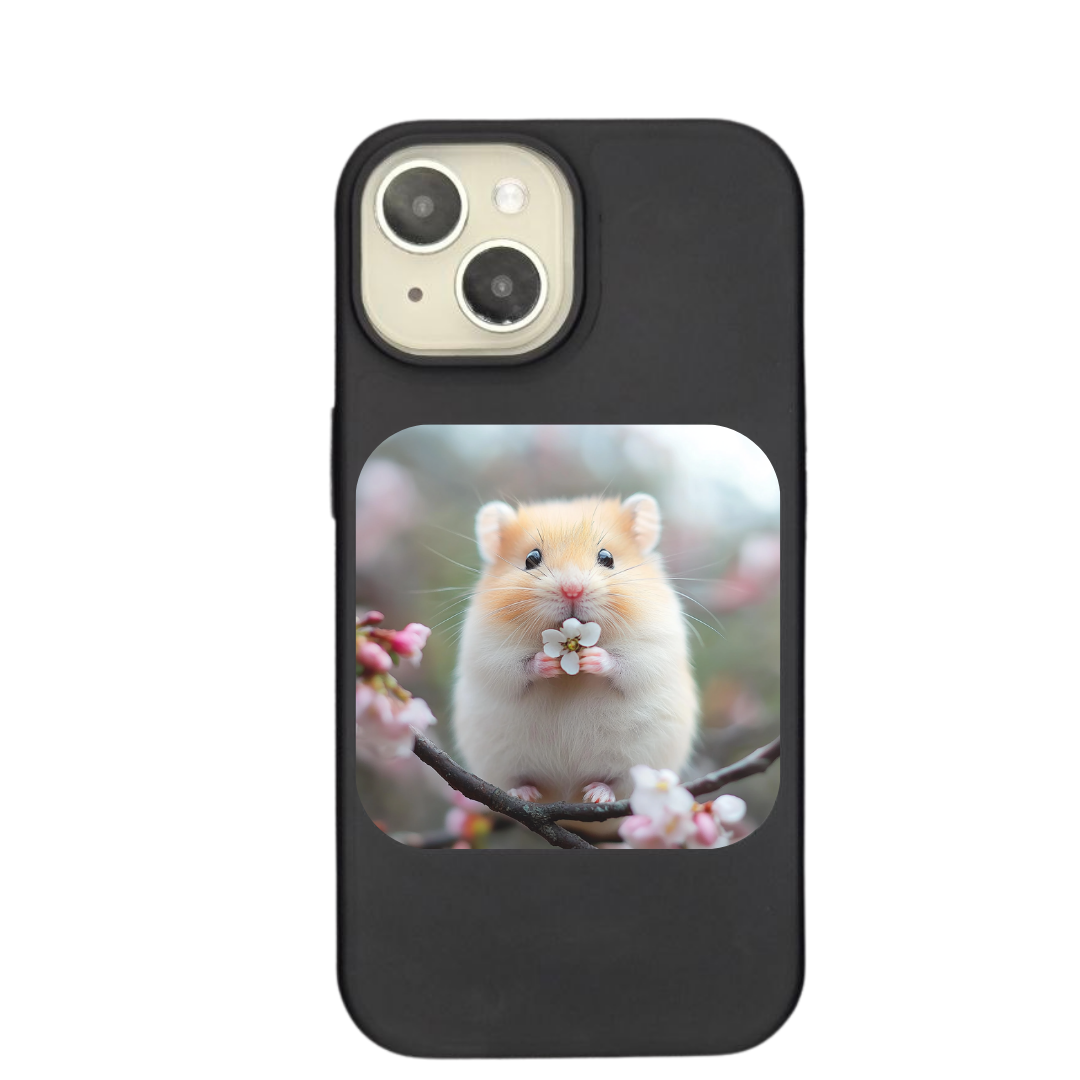 Adorable Hamster with Cherry Blossom Charm Phone Case