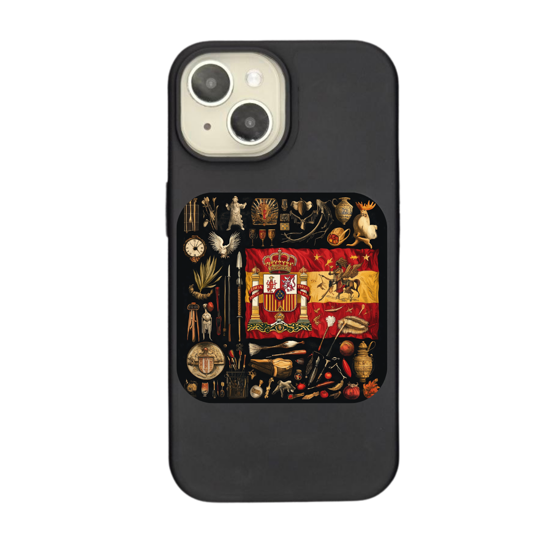 Spanish Heritage Flag - Vintage Art with Royal Symbols and Artifacts Phone Case