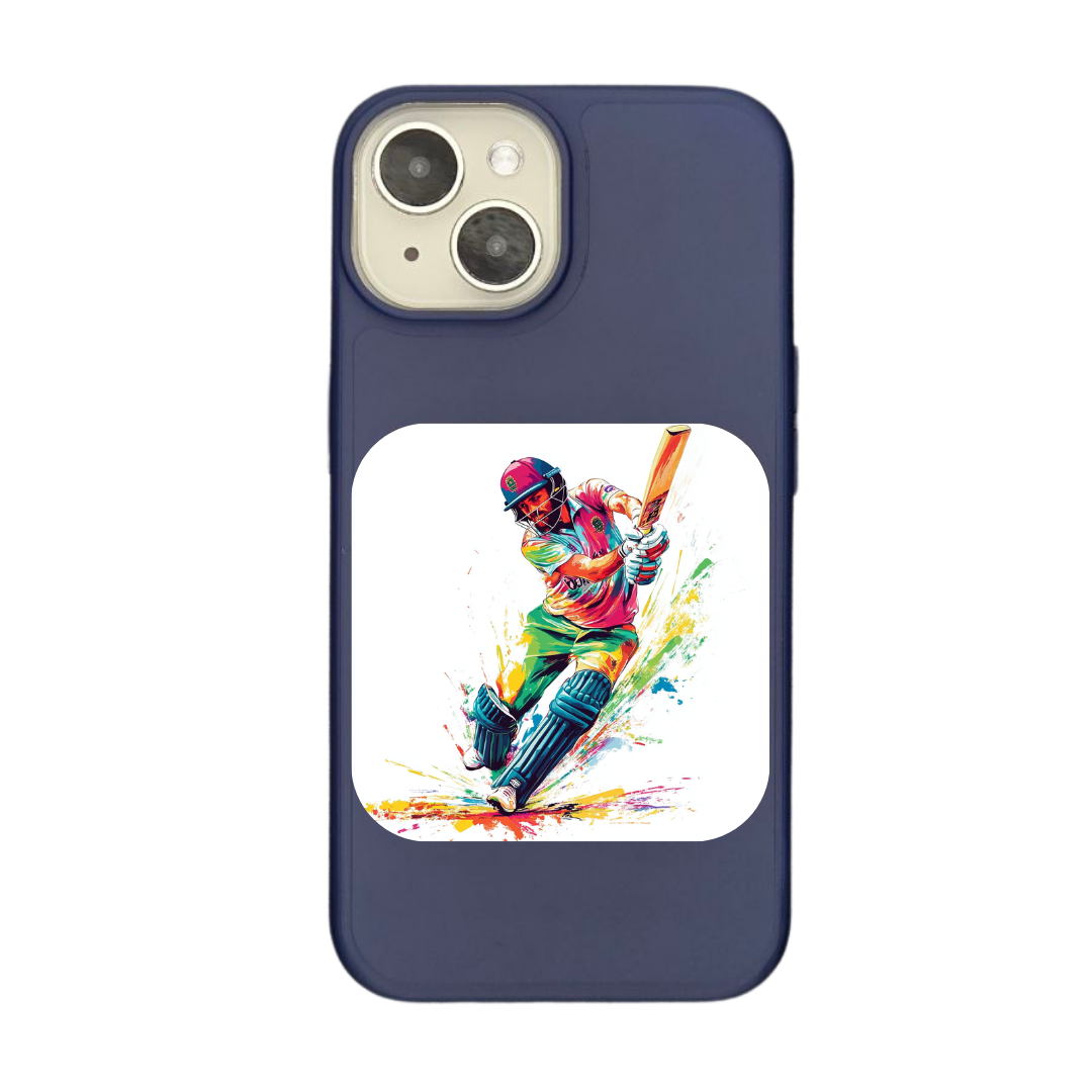 The Art of Cricket: A Dynamic Shot in Motion Phone Case