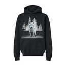 White Arctic Wolf in Autumn Forest- Hoodie