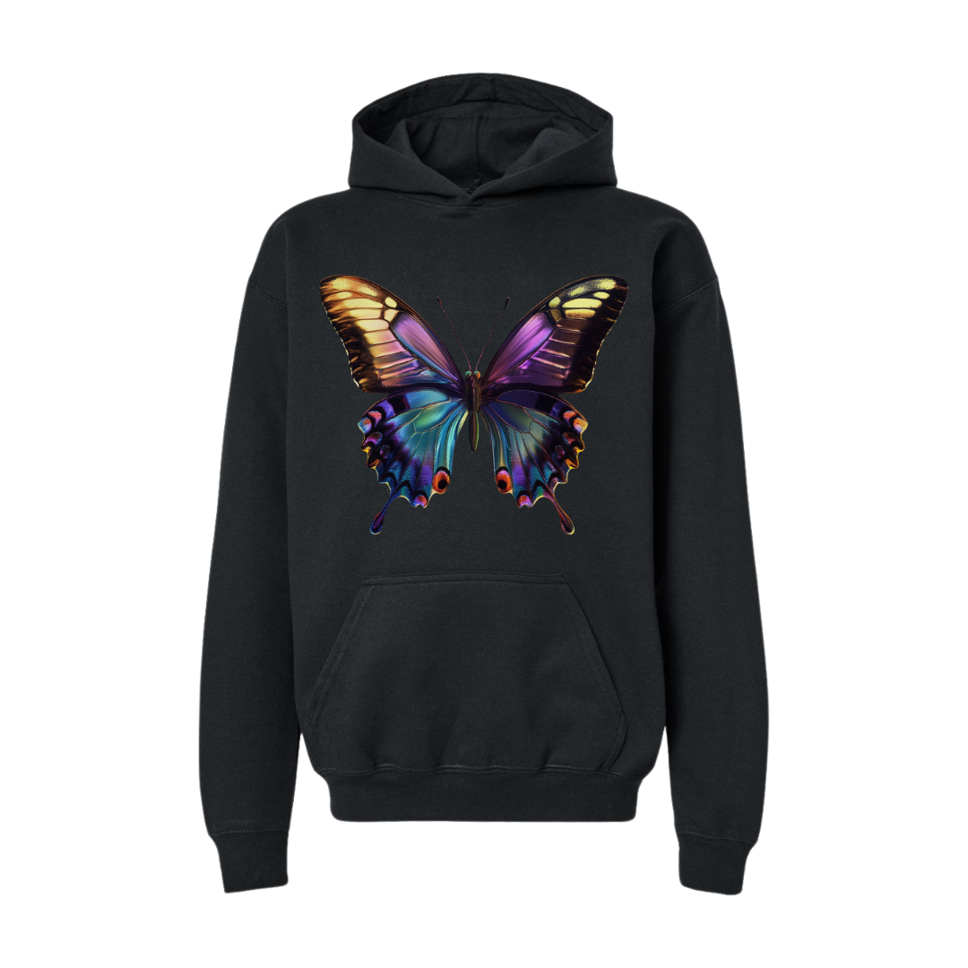 Colorful Butterfly with Iridescent Wings- Hoodie
