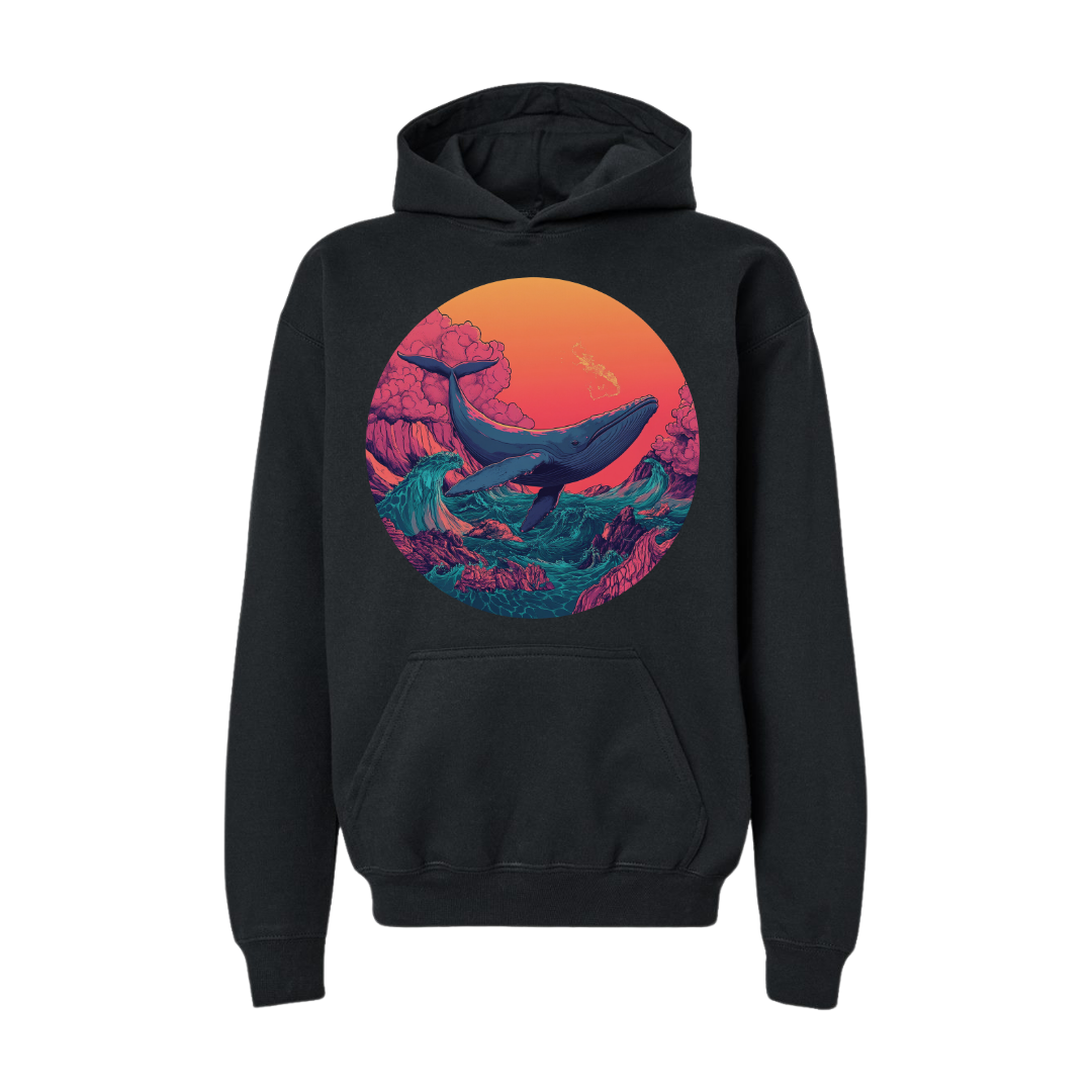 Whale in the Ocean Waves- Hoodie
