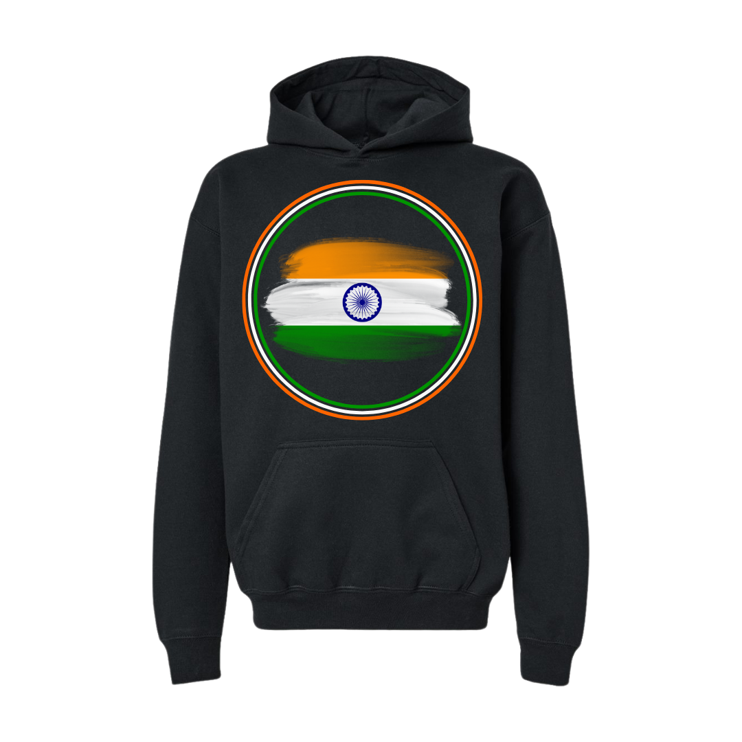 India Flag with Sunrise Reflection- Hoodie