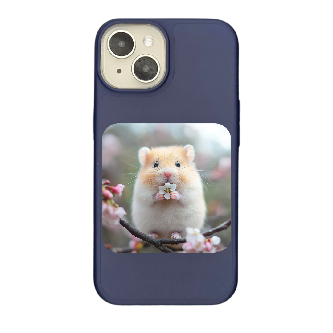 Adorable Hamster with Cherry Blossom Charm Phone Case