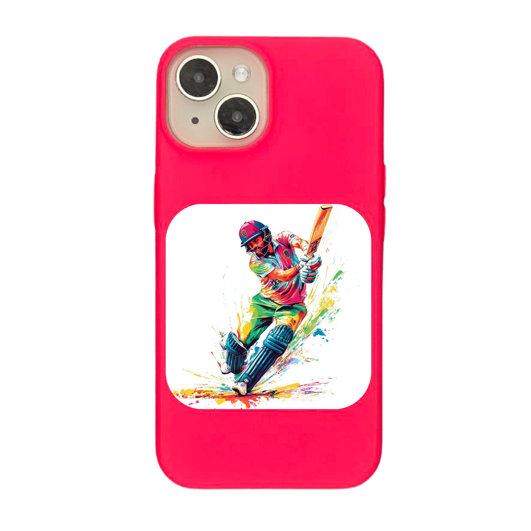 The Art of Cricket: A Dynamic Shot in Motion Phone Case