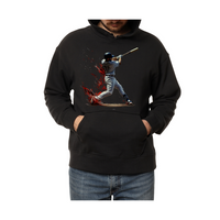 Dynamic Baseball Action: Classic Swing in Motion-Hoodie