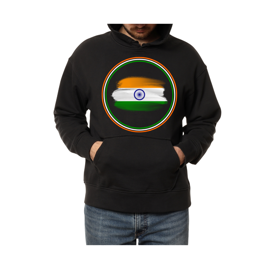 India Flag with Sunrise Reflection- Hoodie