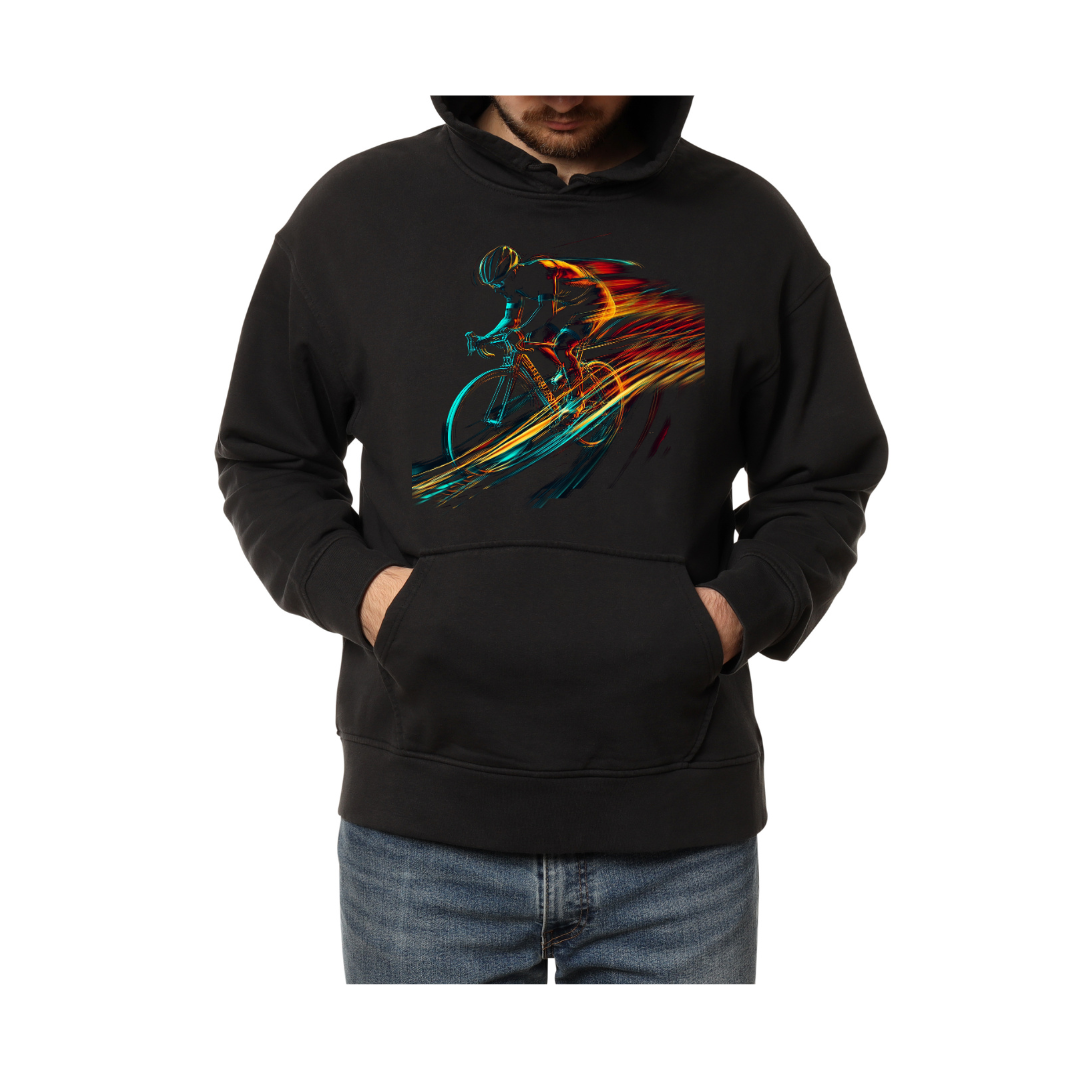 Dynamic Cycling Motion: A Burst of Speed and Energy-Hoodie