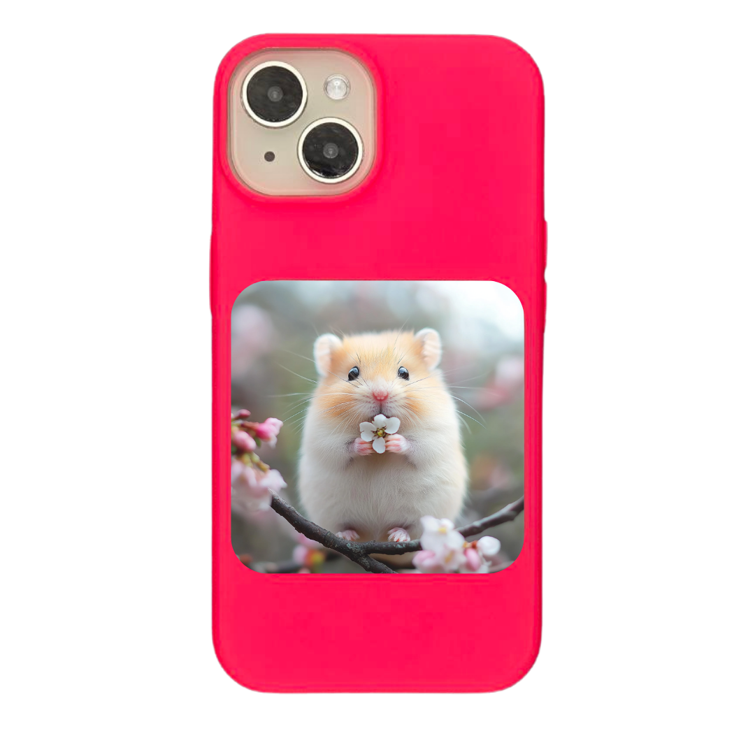 Adorable Hamster with Cherry Blossom Charm Phone Case