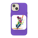 The Art of Cricket: A Dynamic Shot in Motion Phone Case