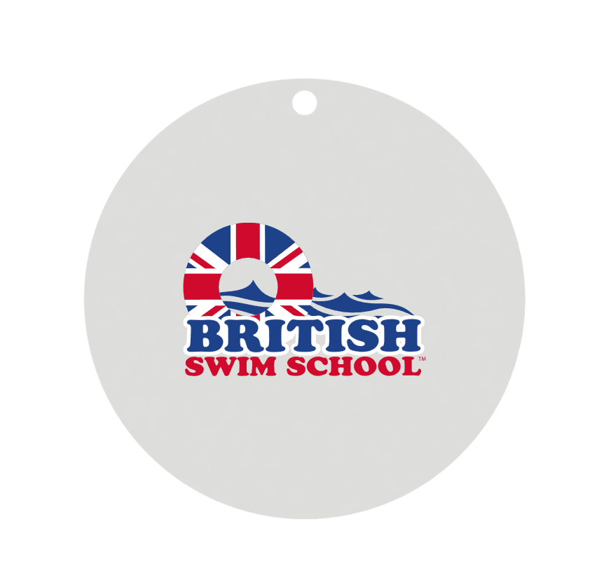 British Swim School White Keychain