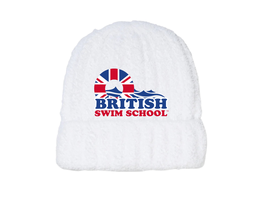 British Swim School White Beanie