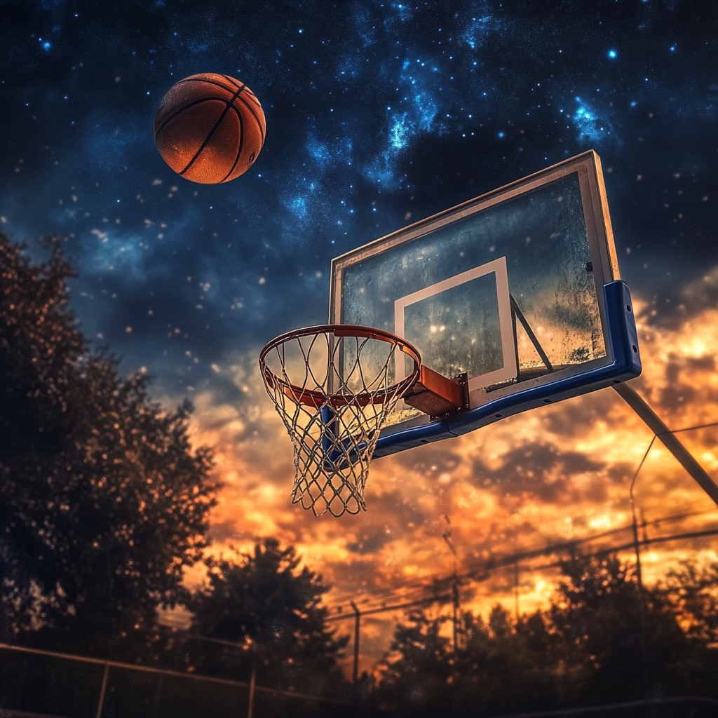 Cosmic Dunk: The Perfect Shot in the Night Sky Phone Case