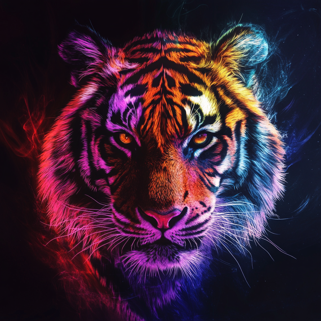 Neon Fury Radiant Tiger Glow Phone Case