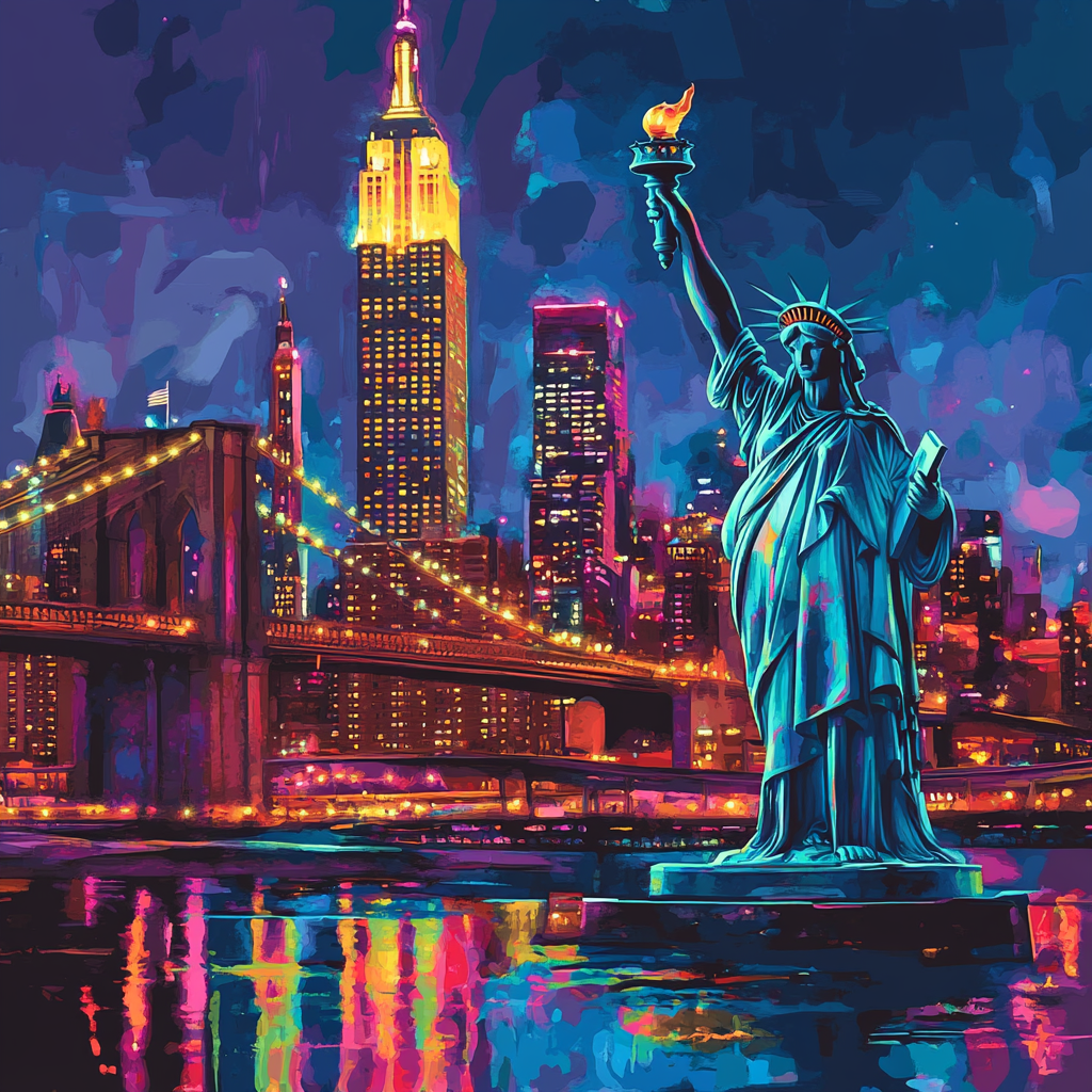 New York City: Iconic Skyline with Statue of Liberty & Empire State Building Phone Case