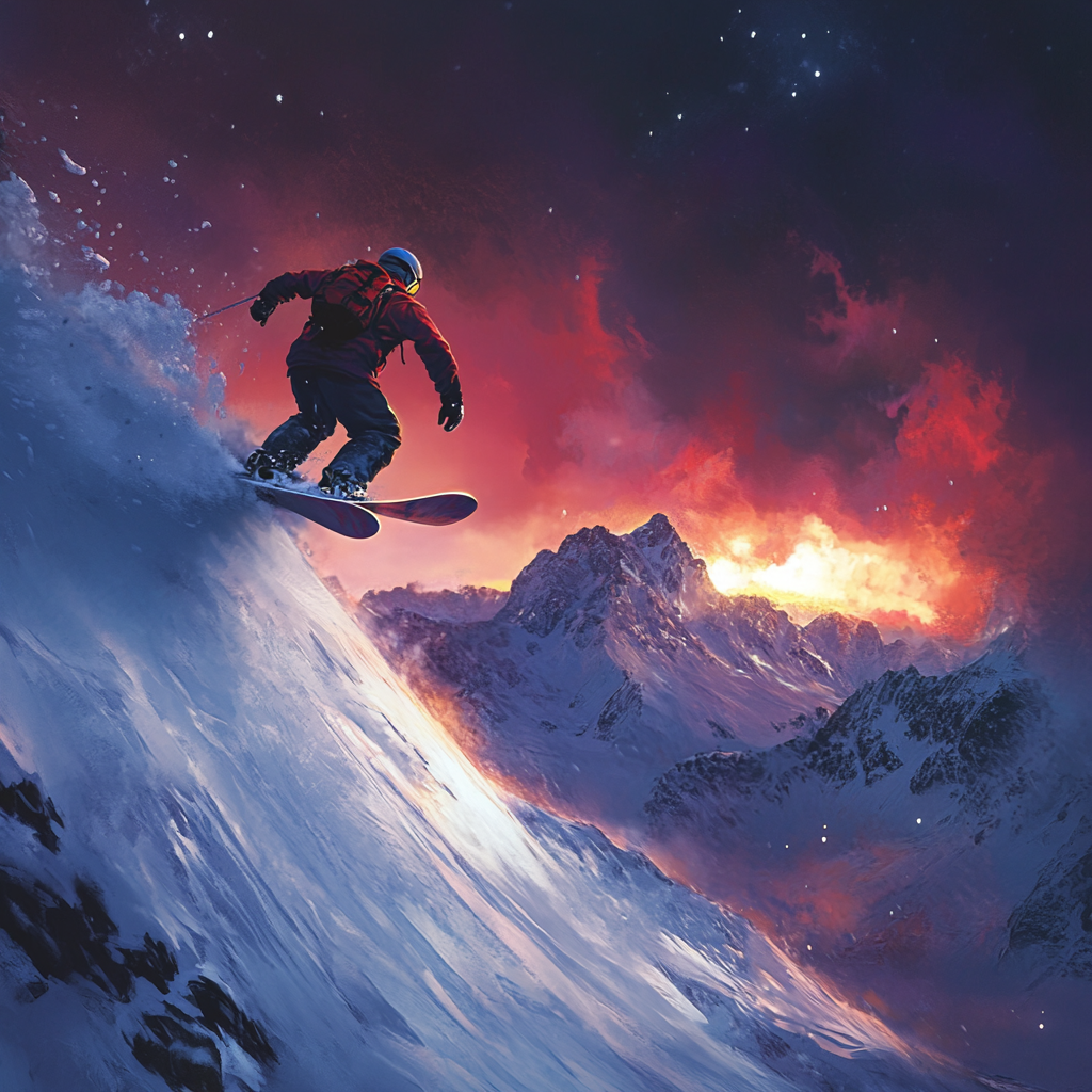 Epic Descent: Snowboarding in the Mountains Phone Case